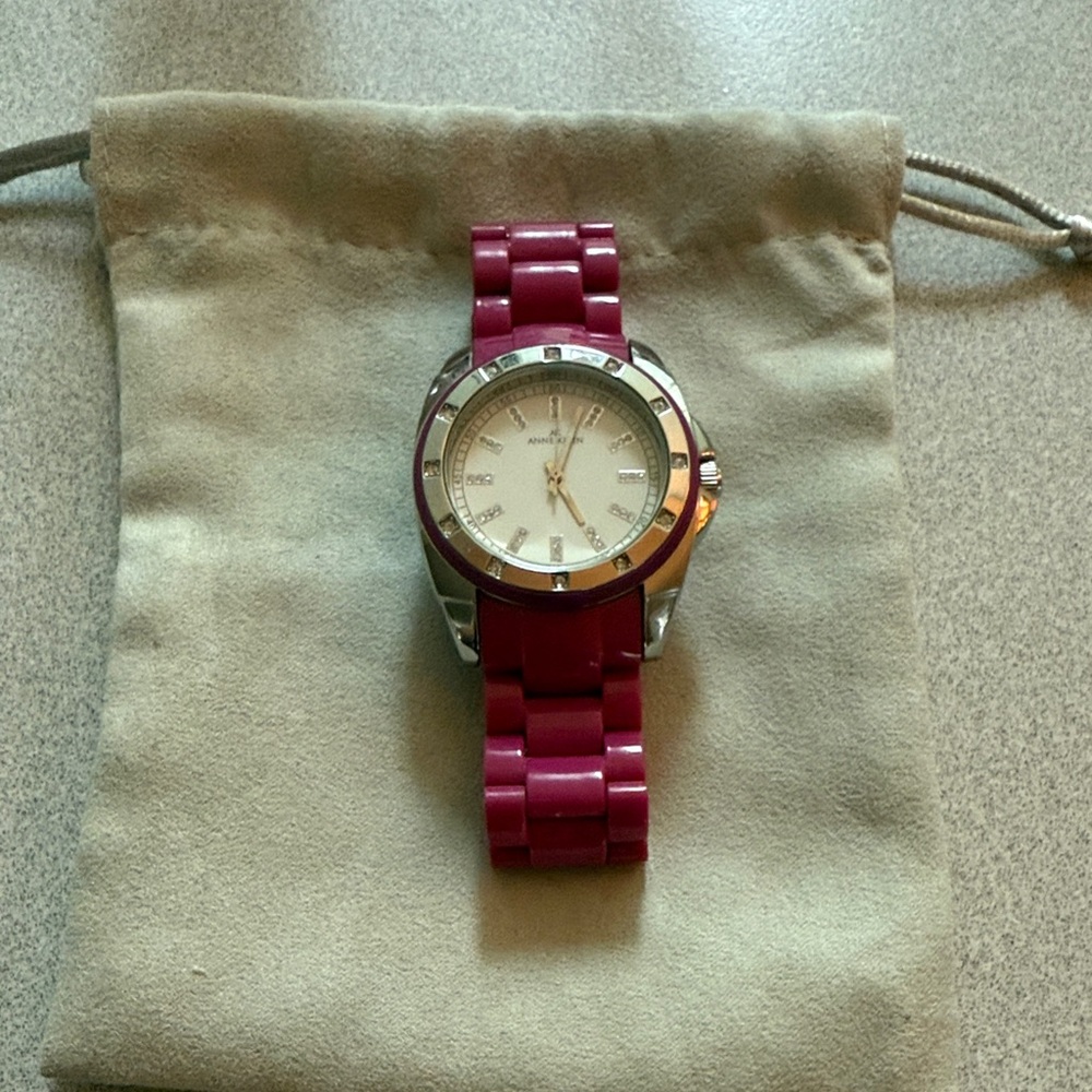 Anne Klein Pink and Silver Women's Watch